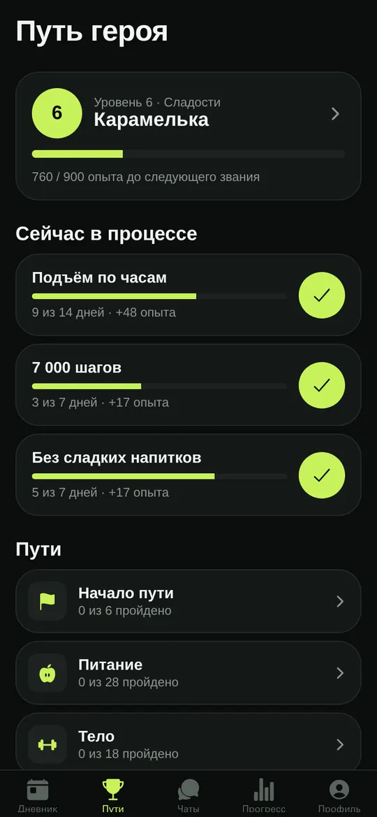 Путь героя: звание, испытания в процессе и пути по темам